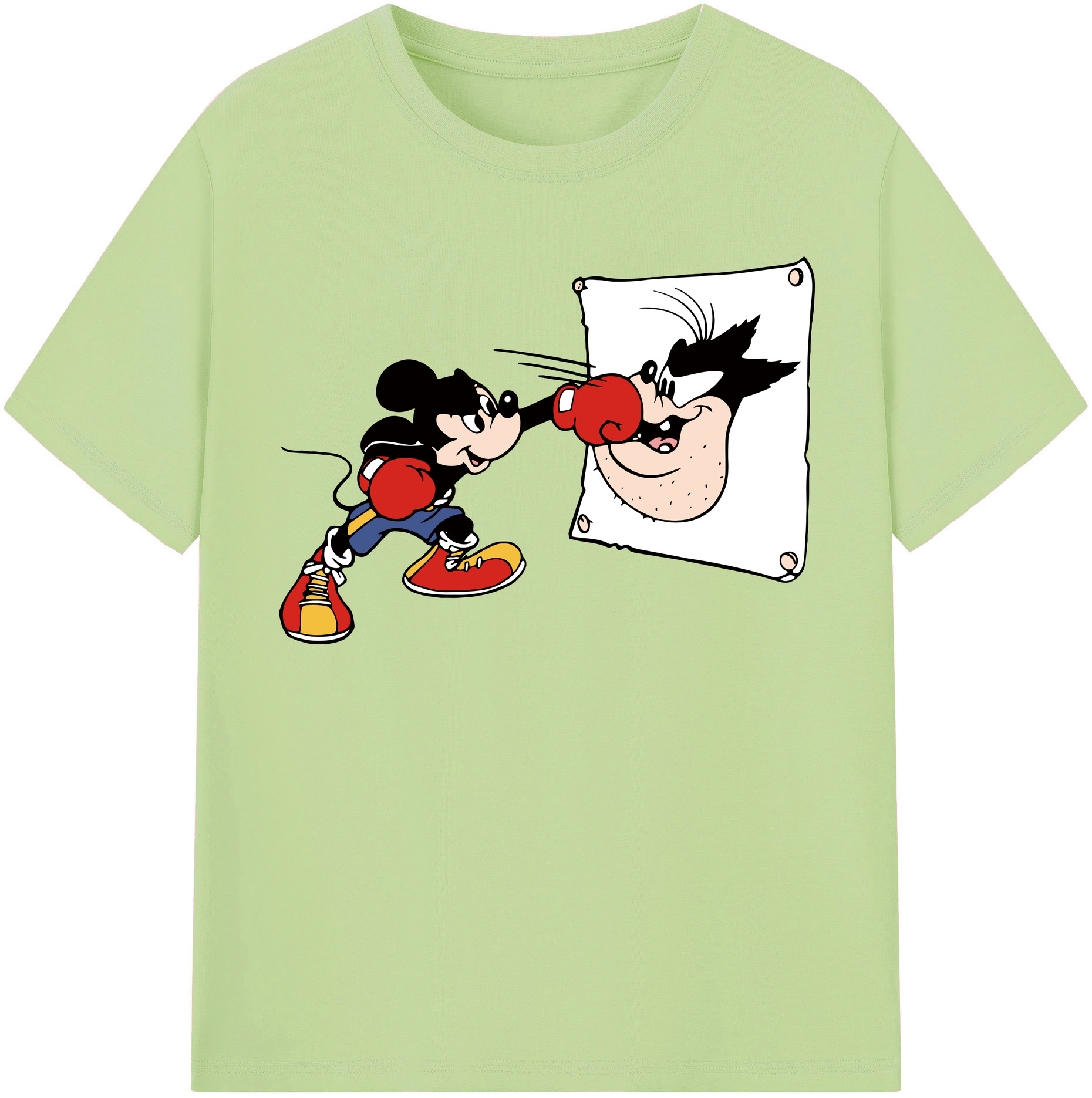 （画像用） ミッキーマウス Mickey Mouse 綿100％半袖Tシャツ（フロントプリント）
